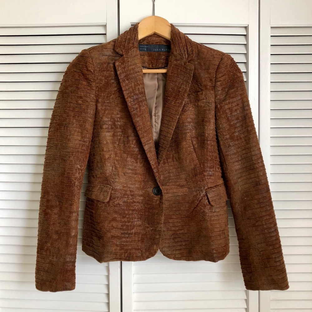 Zara jacket. Faux sueded snakeskin